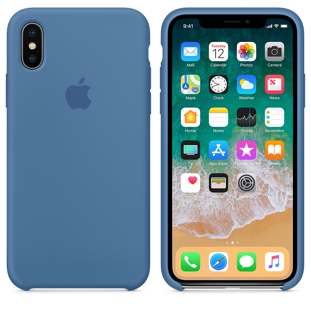 Силиконовый чехол Apple iPhone X Silicone Case - Denim Blue (MRG22ZM/A) для iPhone X