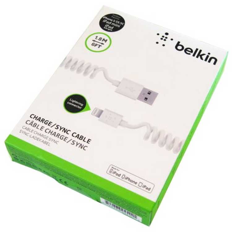 Кабель зарядки Belkin Charge/Sync Cable Lightning 1.8м White для iPhone/iPad/iPod