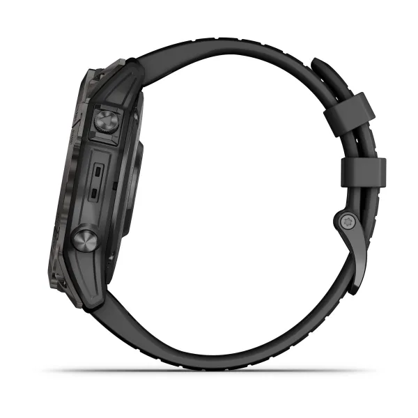 Умные часы Garmin epix Pro (Gen 2) – Sapphire Edition - 42 mm Carbon Grey DLC Titanium with Black Band (010-02802-15)