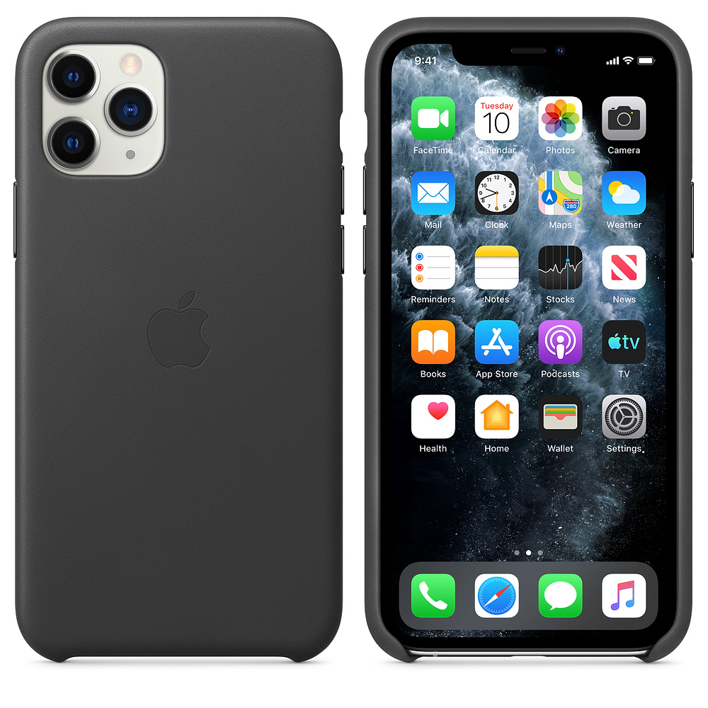 Кожаный чехол Apple iPhone 11 Pro Leather Case - Black (MWYE2ZM/A) для iPhone 11 Pro