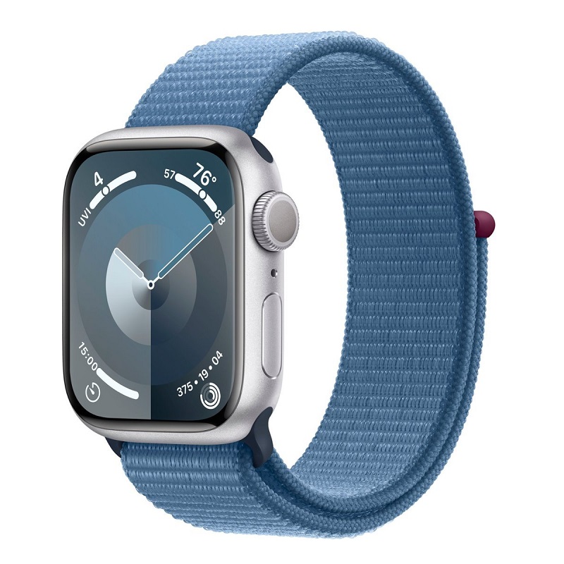 Умные часы Apple Watch Series 9 GPS, 41mm Silver Aluminium Case with Winter Blue Sport Loop
