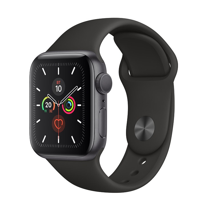 Часы Apple Watch Series 5 GPS 40mm Aluminum Case with Sport Band (MWV82RU/A) (Space Grey Aluminium Case with Black Sport Band)