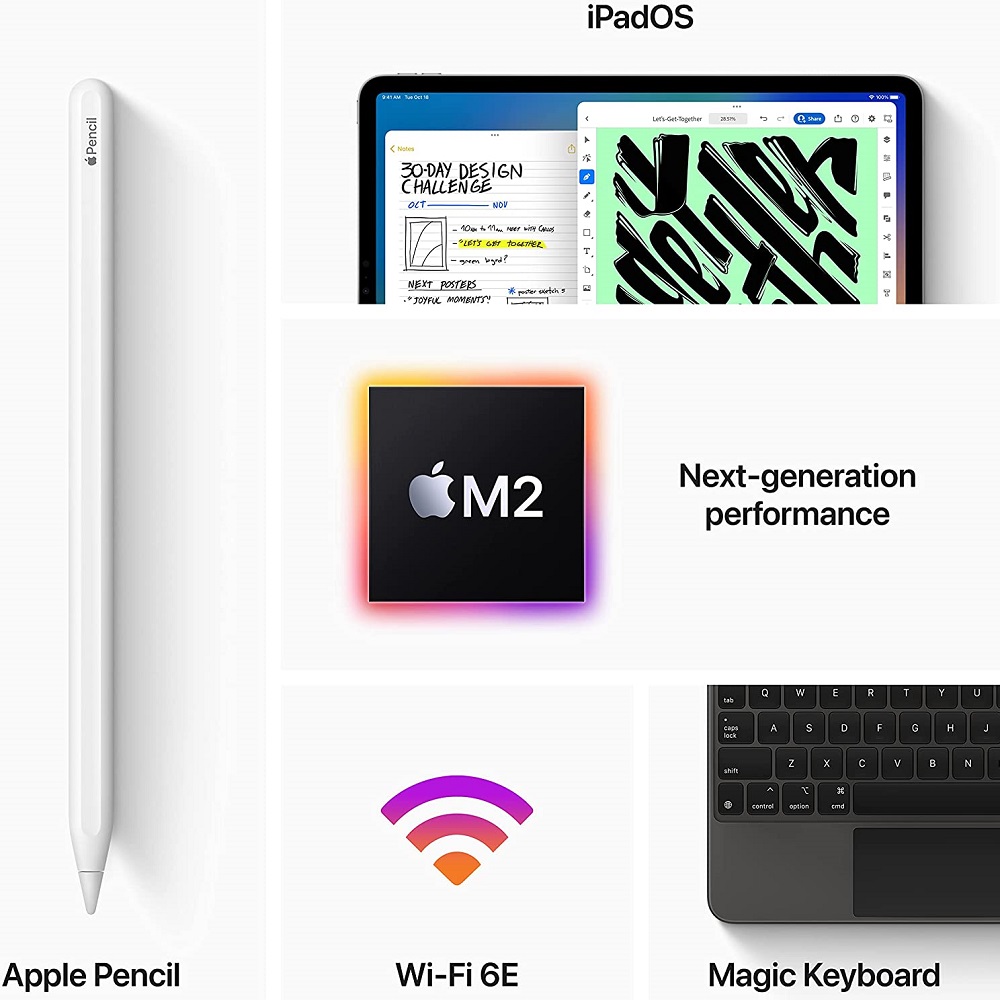 Планшет Apple iPad Pro 12.9 2022, 256 ГБ, Wi-Fi, серебристый