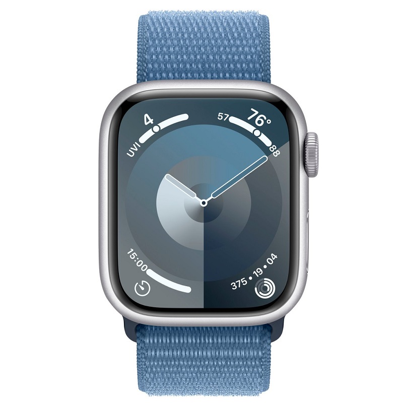 Умные часы Apple Watch Series 9 GPS, 41mm Silver Aluminium Case with Winter Blue Sport Loop