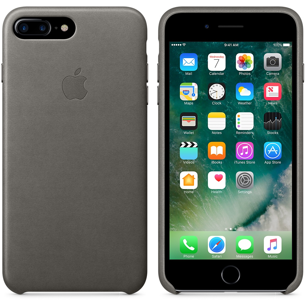 Кожаный чехол Apple iPhone 7 Plus Leather Case Storm Gray (MMYE2ZM/A) для iPhone 7 Plus/iPhone 8 Plus