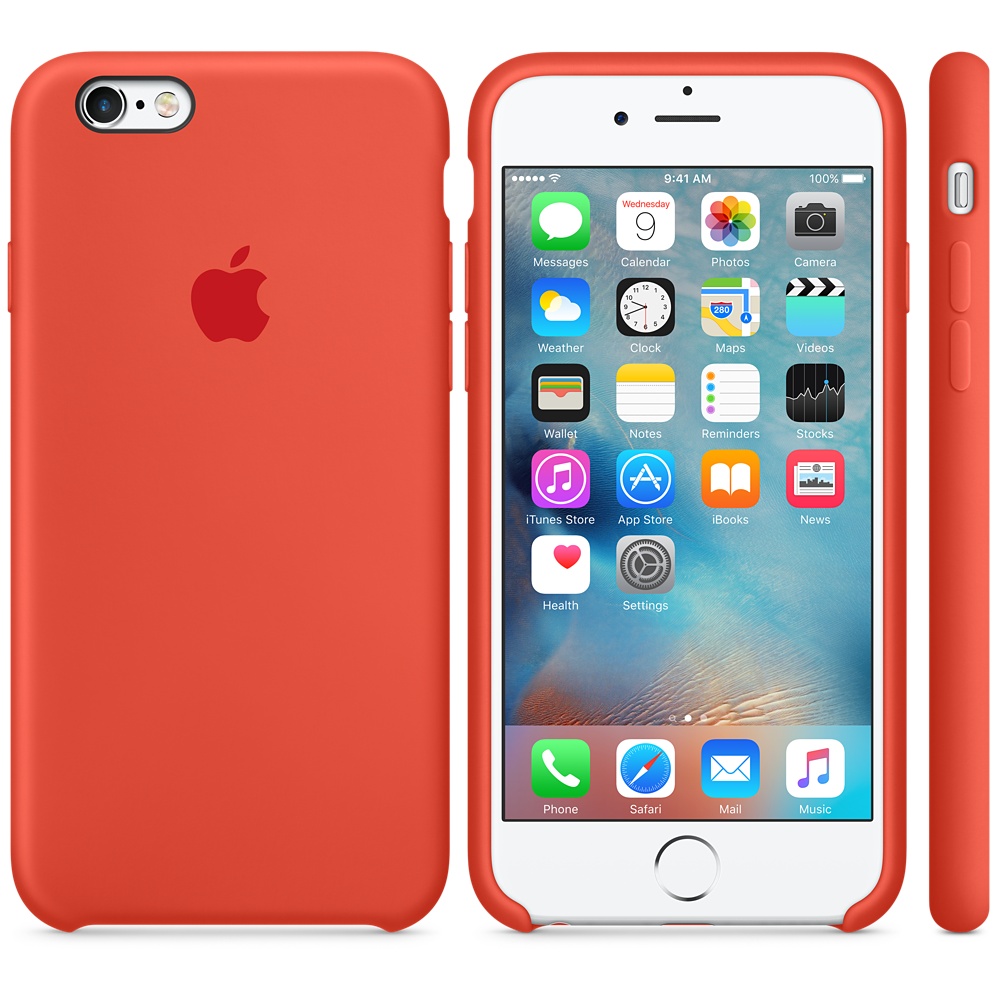 Силиконовый чехол Apple iPhone 6S Silicone Case Orange (MKY62ZM/A) для iPhone 6/6S