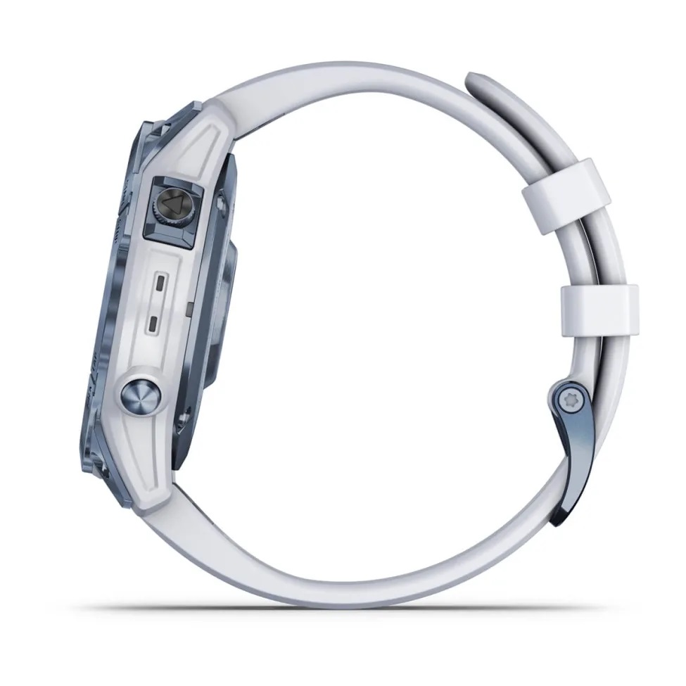 Умные часы Garmin fenix 7 – Sapphire Solar Edition Mineral Blue DLC Titanium with Whitestone Band (010-02540-25)