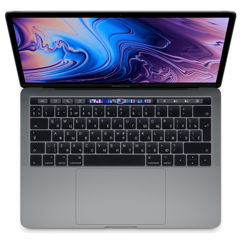 Ноутбук Apple MacBook Pro 13 with Retina display and Touch Bar Mid 2019 Space Gray (MUHN2RU/A) (Intel Core i5 1400 MHz/13.3/2560x1600/8GB/128GB SSD/DVD нет/Intel Iris Plus Graphics 645/Wi-Fi/Bluetooth/macOS)