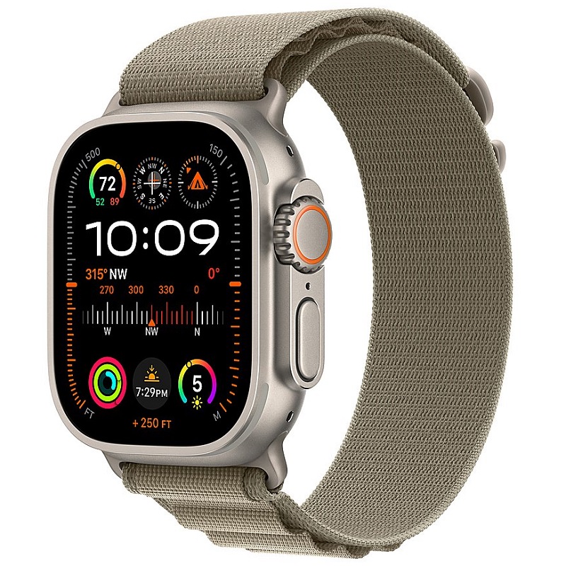 Умные часы Apple Watch Ultra 2 GPS + Cellular, 49mm Titanium Case with Olive Alpine Loop - Medium