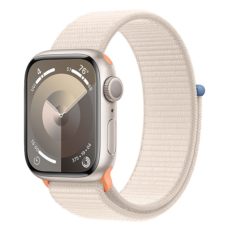 Умные часы Apple Watch Series 9 GPS, 41mm Starlight Aluminium Case with Starlight Sport Loop