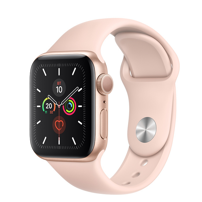 Часы Apple Watch Series 5 GPS 40mm Aluminum Case with Sport Band (MWV72) (Gold Aluminium Case with Pink Sand Sport Band)