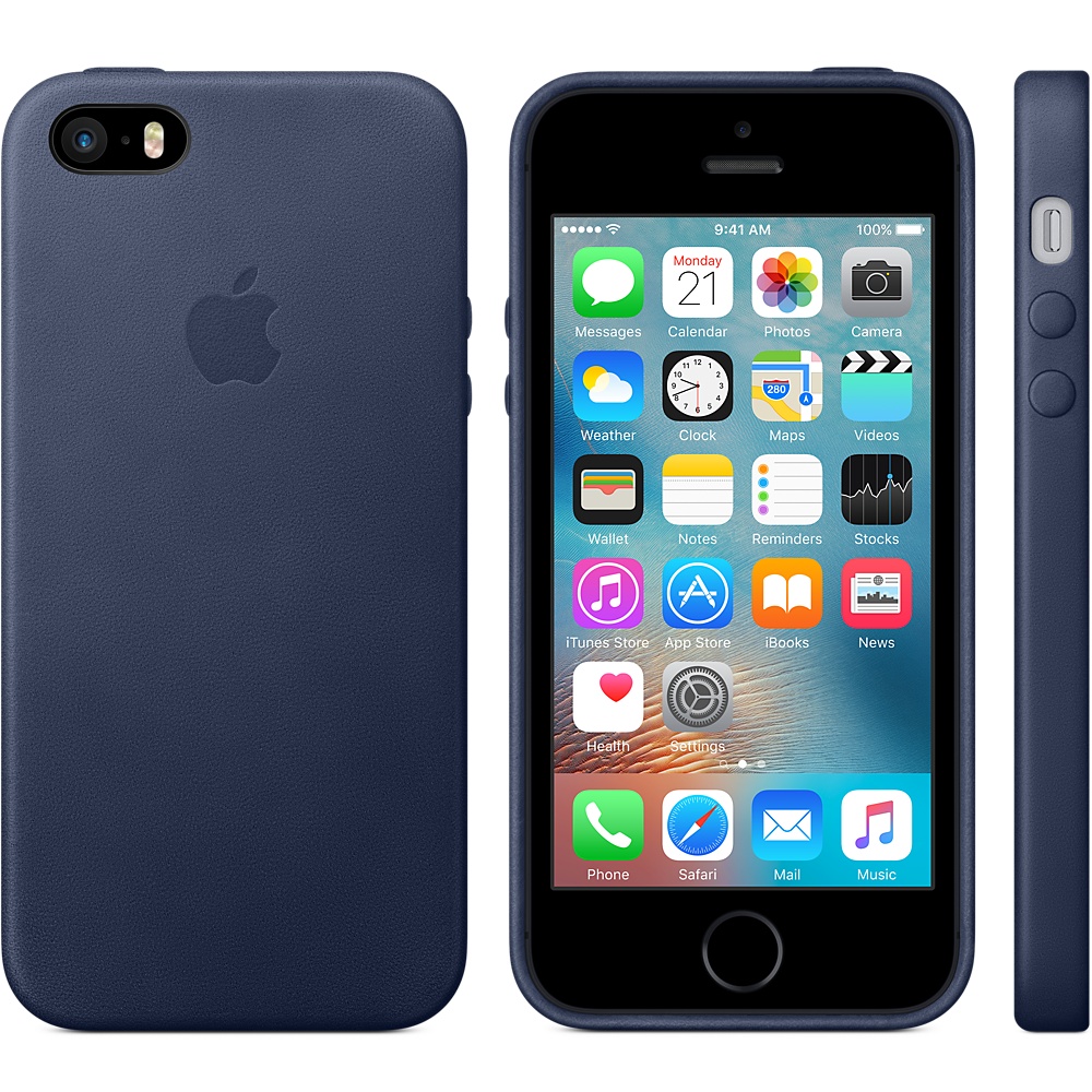 Кожаный чехол Apple Leather Case Midnight Blue (MMHG2ZM/A) для iPhone 5S/SE