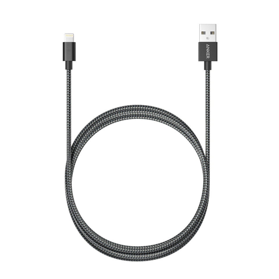 Кабель зарядки Anker Nylon Lightning 1.8m Black для iPhone/iPad/iPod