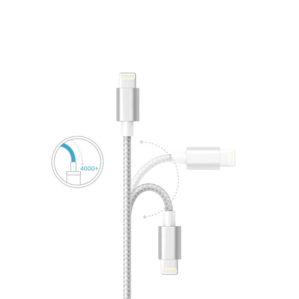 Кабель зарядки Anker Nylon Lightning 1.8m Silver для iPhone/iPad/iPod