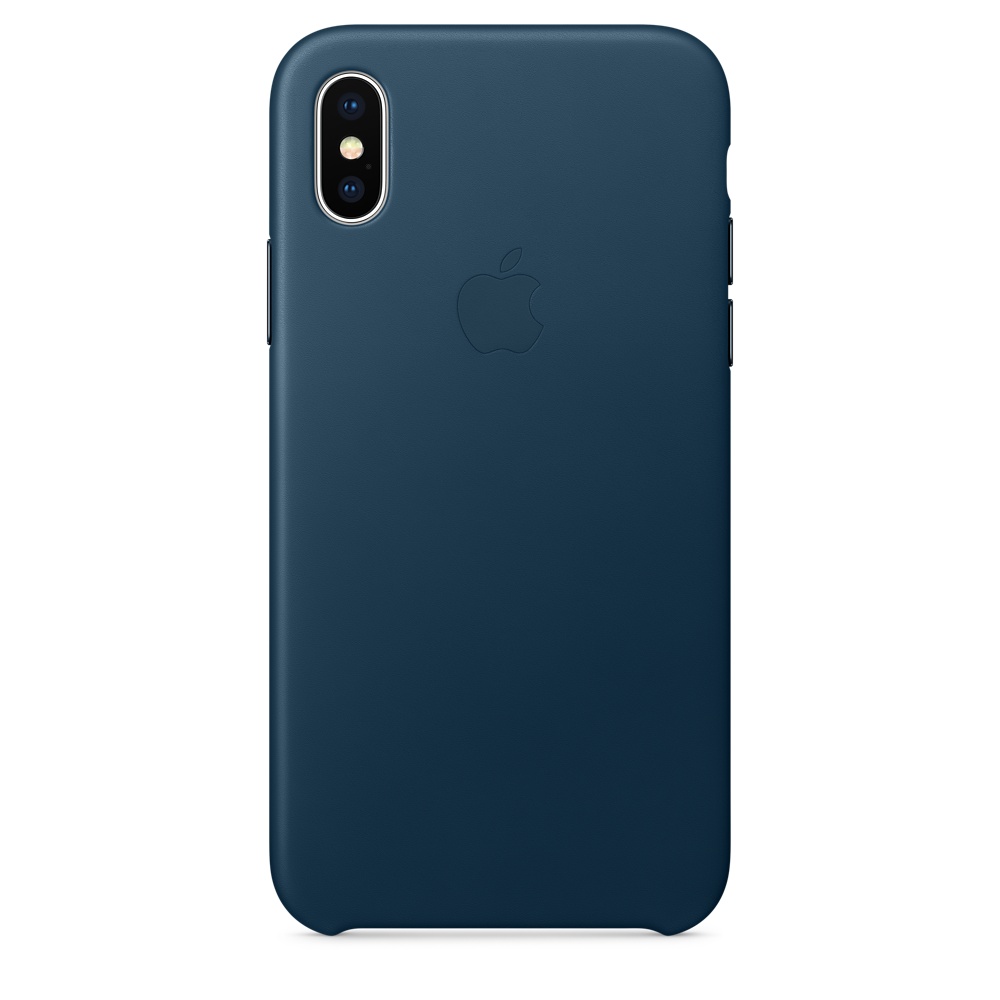 Кожаный чехол Apple iPhone X Leather Case - Cosmos Blue (MQTH2ZM/A) для iPhone X