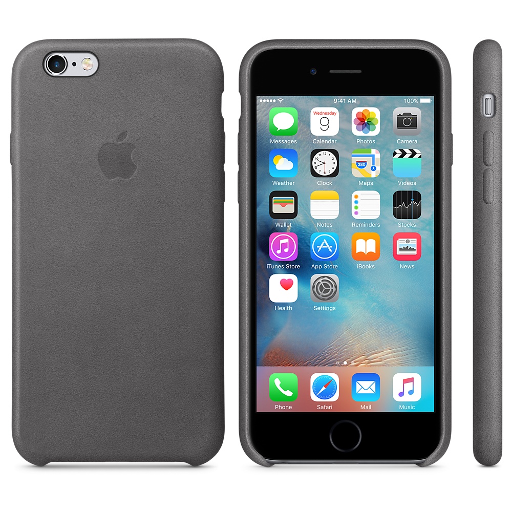 Кожаный чехол Apple iPhone 6 Leather Case Storm Gray (MM4D2ZM/A) для iPhone 6/6S