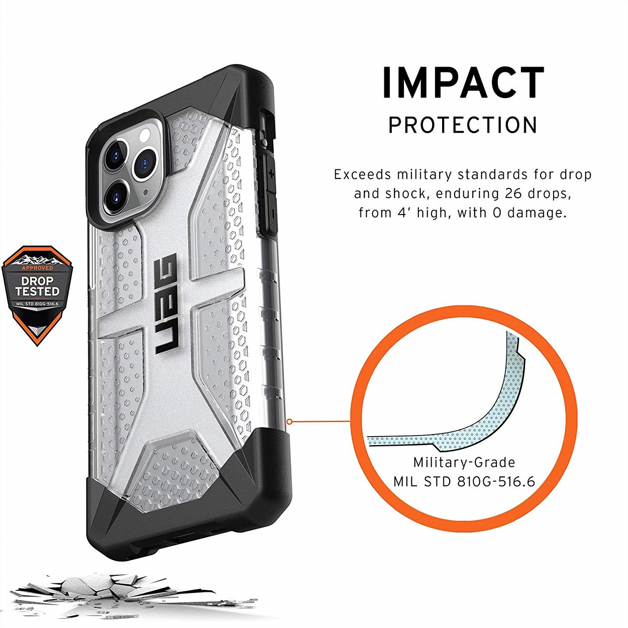 Противоударный защитный чехол UAG Plasma Ice для iPhone 11 Pro