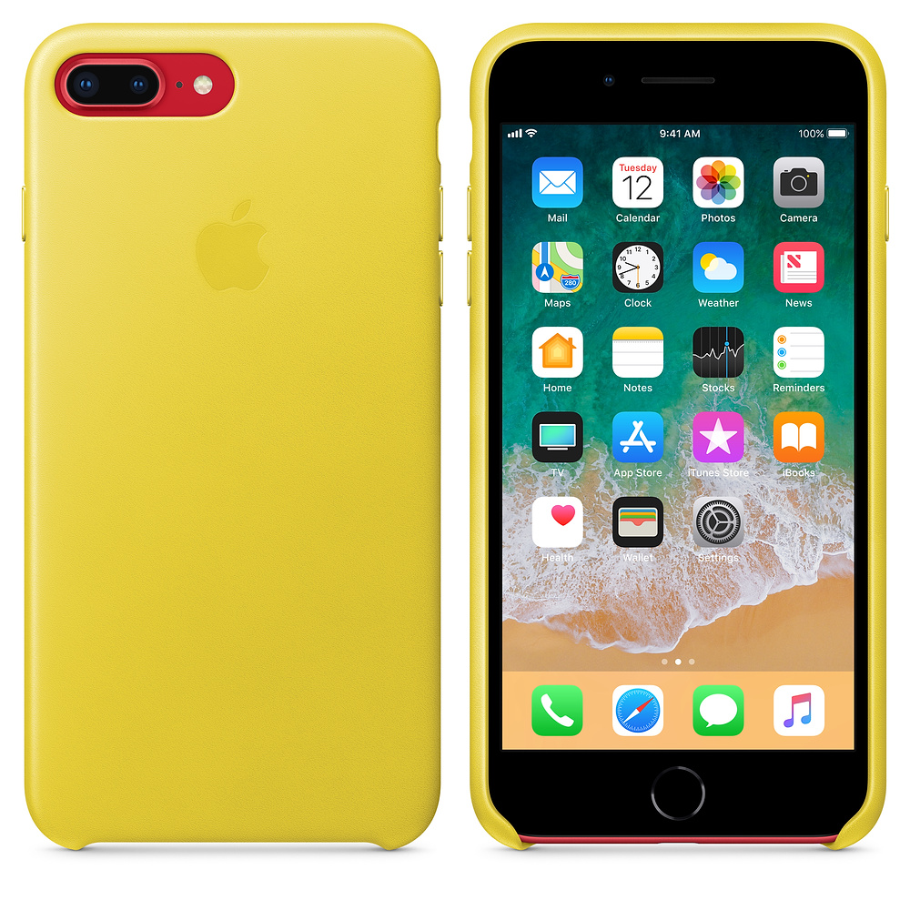 Кожаный чехол Apple iPhone 8 Plus Leather Case Spring Yellow (MRGC2ZM/A) для iPhone 7 Plus/iPhone 8 Plus