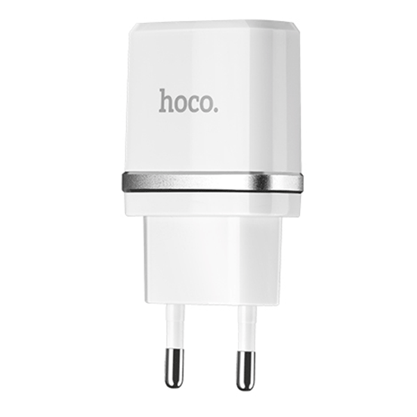 Сетевое зарядное устройство Hoco Dual USB Charger 2.4A White для iPhone/iPad