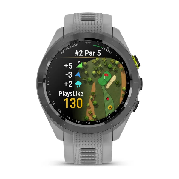 Умные часы Garmin Approach S70 - 42 mm Black Ceramic Bezel with Powder Grey Silicone Band (010-02746-11)