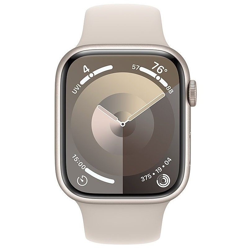 Умные часы Apple Watch Series 9 GPS, 45mm Starlight Aluminium Case with Starlight Sport Band - S/M