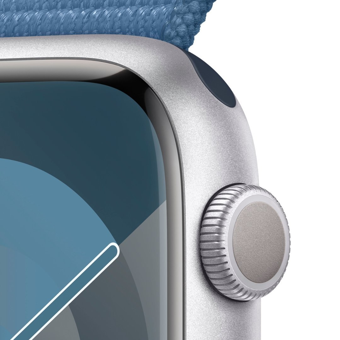 Умные часы Apple Watch Series 9 GPS, 45mm Silver Aluminium Case with Winter Blue Sport Loop