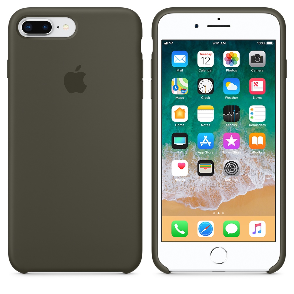 Силиконовый чехол Apple iPhone 8 Plus Silicone Case Dark Olive (MR3Q2ZM/A) для iPhone 7 Plus/iPhone 8 Plus