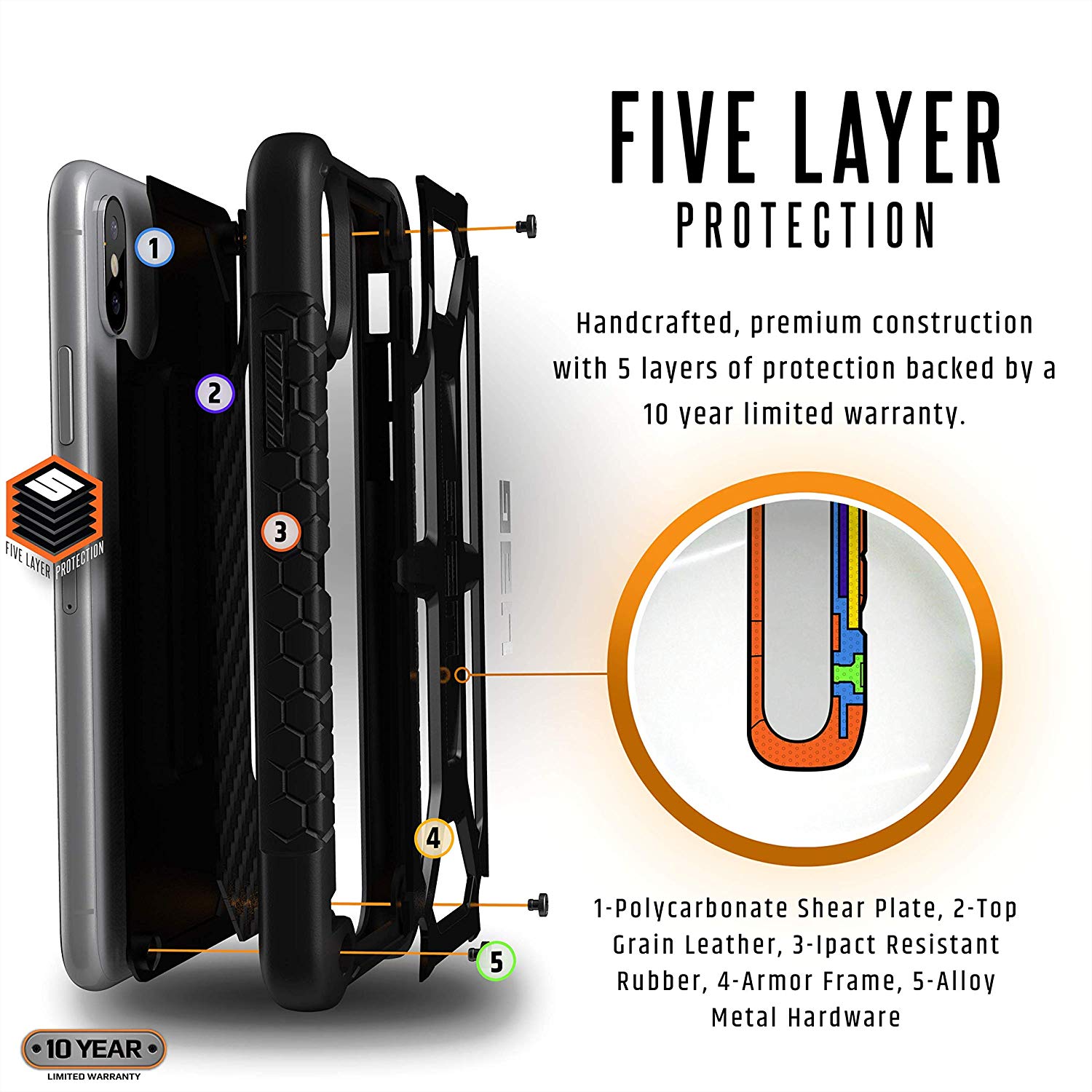 Противоударный защитный чехол UAG Monarch Carbon Fiber для iPhone Xs Max