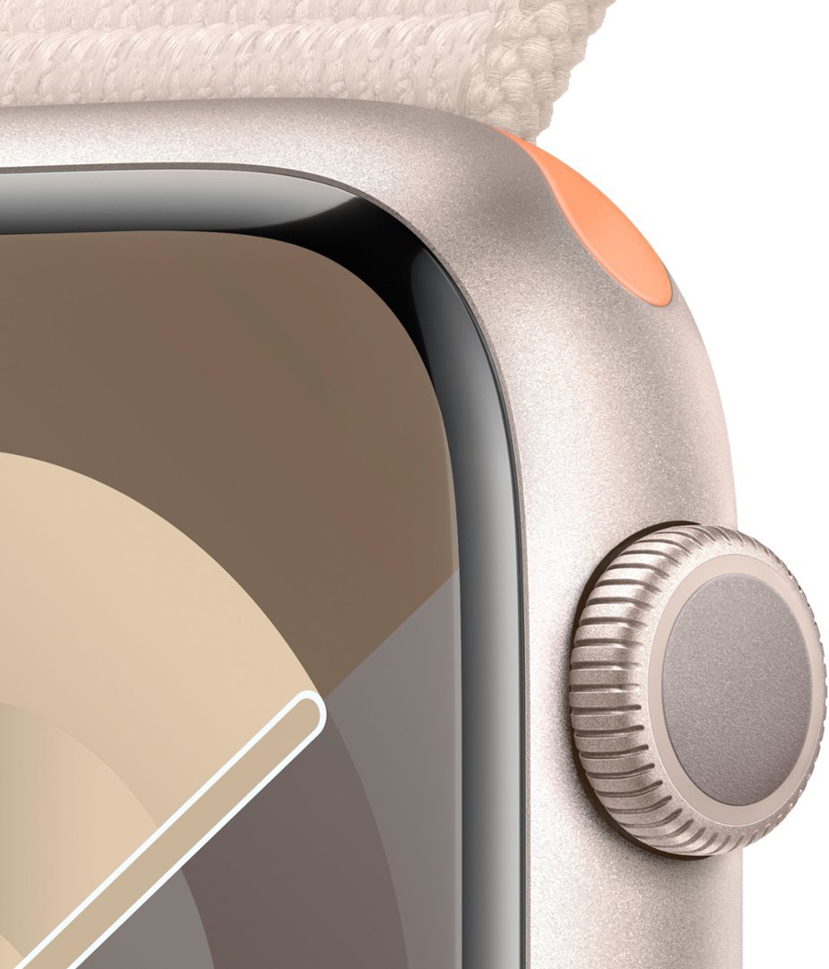 Умные часы Apple Watch Series 9 GPS, 45mm Starlight Aluminium Case with Starlight Sport Loop