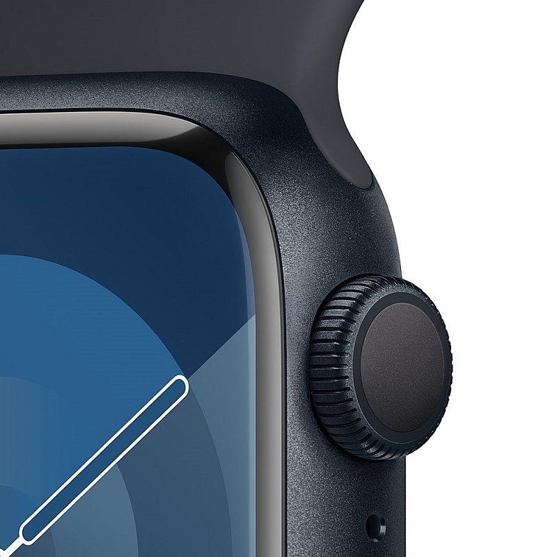 Умные часы Apple Watch Series 9 GPS, 41mm Midnight Aluminium Case with Midnight Sport Band - S/M
