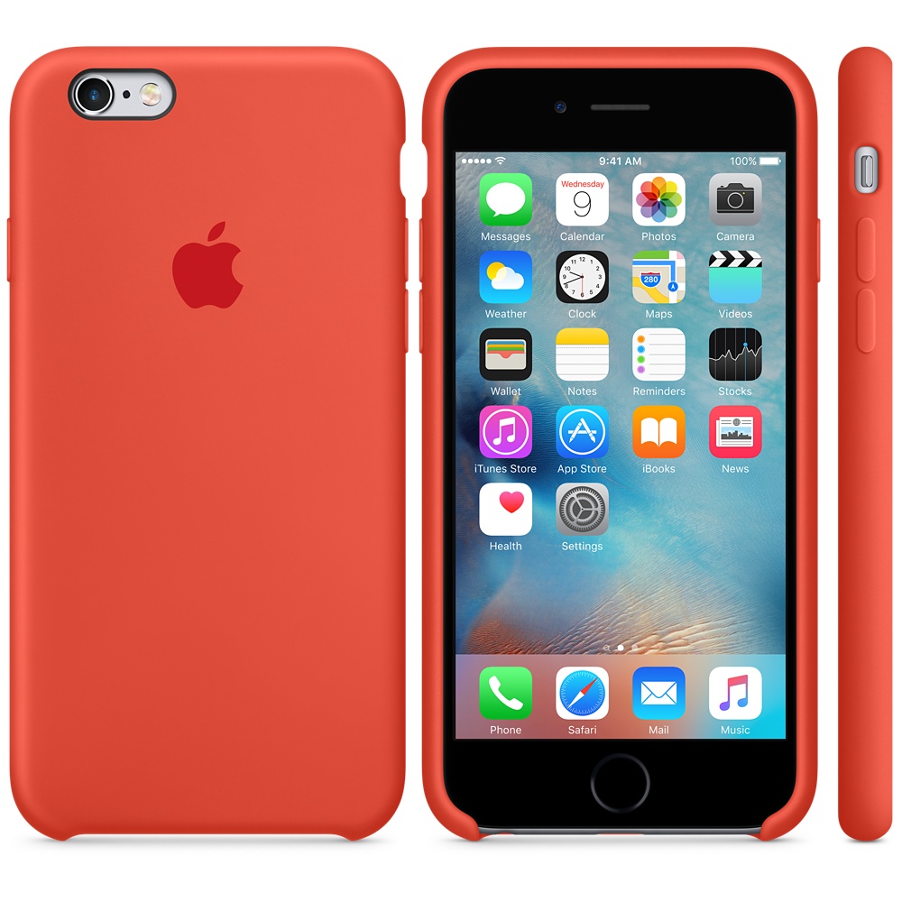 Силиконовый чехол Apple iPhone 6S Silicone Case Orange (MKY62ZM/A) для iPhone 6/6S