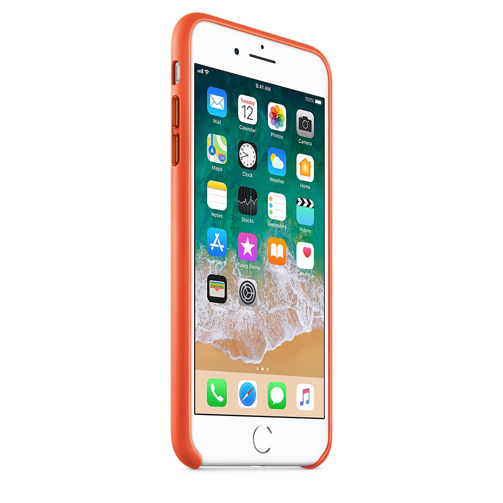 Кожаный чехол Apple iPhone 8 Plus Leather Case Bright Orange (MRGD2ZM/A) для iPhone 7 Plus/iPhone 8 Plus