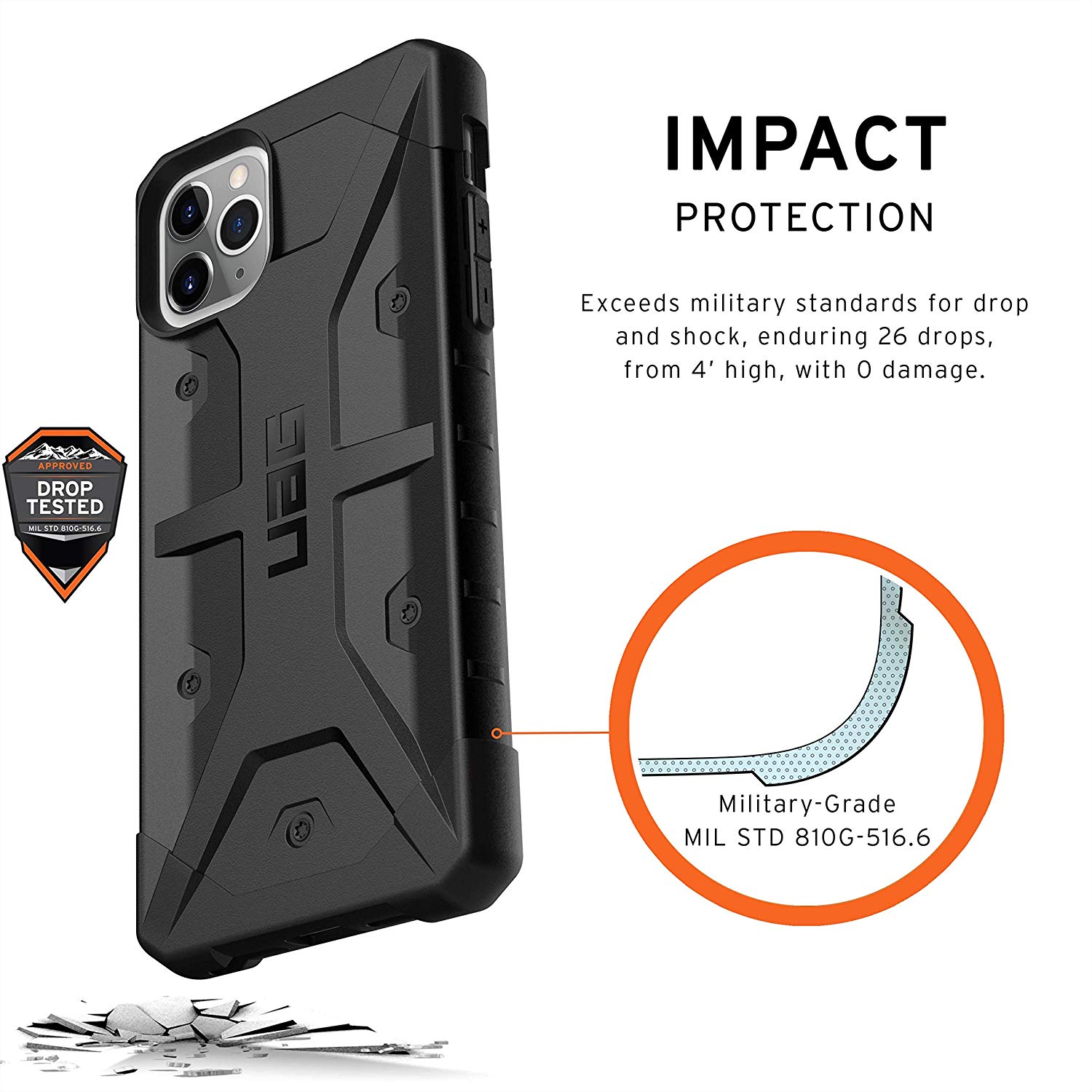 Противоударный защитный чехол UAG Pathfinder Series Case Black для iPhone 11 Pro Max