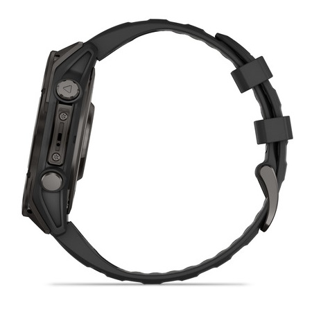 Умные часы Garmin fenix 8 – 47 mm AMOLED Sapphire carbon gray DLC titanium with black/pebble gray silicone (010-02904-21)