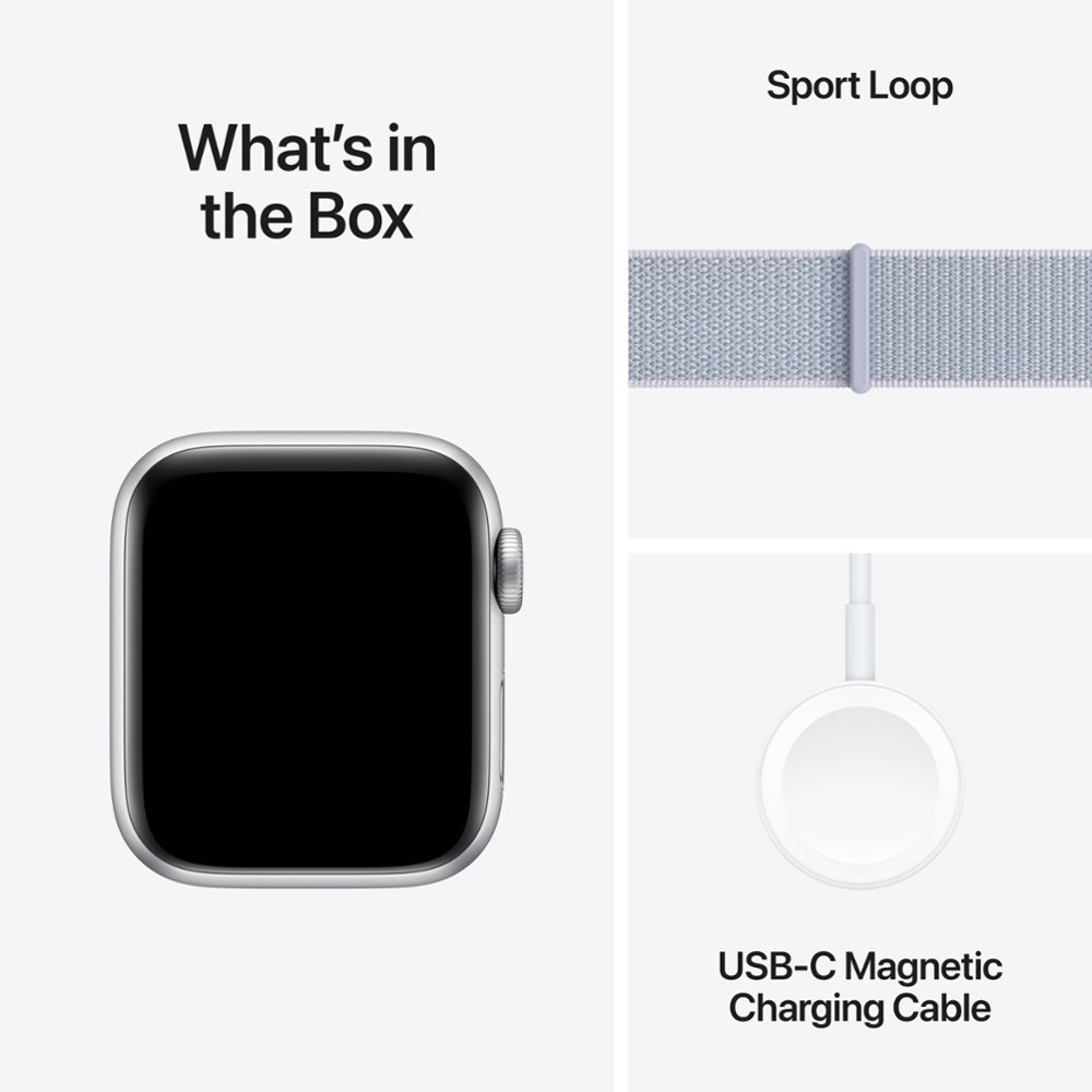 Умные часы Apple Watch Series SE 2024 Gen 2 40mm Aluminium Case, Silver/Blue Cloud Sport Loop