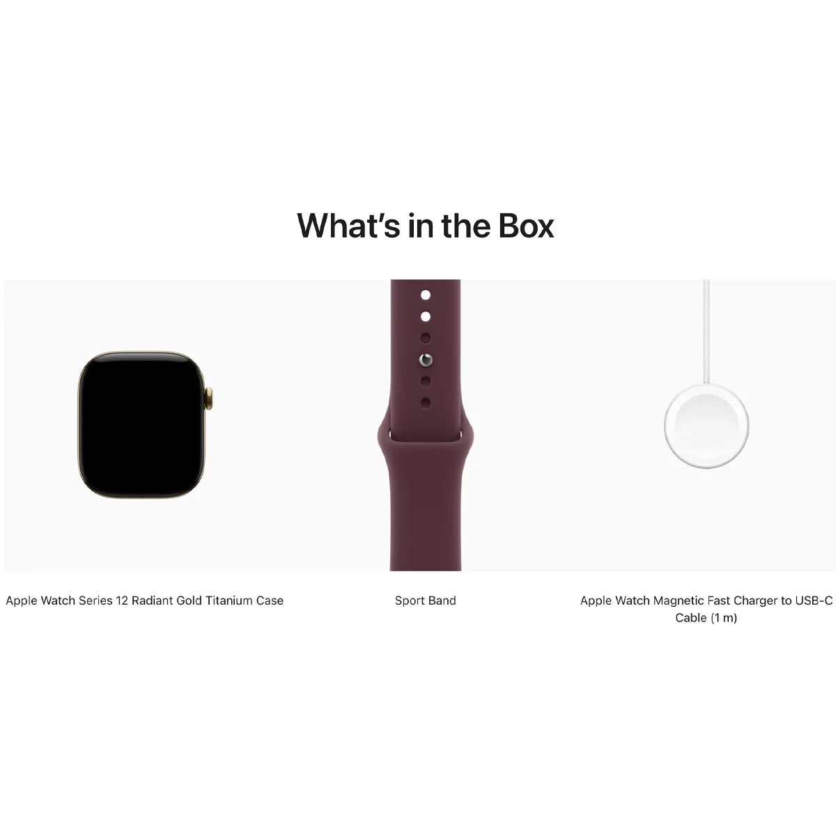 Умные часы Apple Watch Series 12 GPS + Cellular, 46mm Radiant Gold Titanium Case with Burgundy Sport Band - M/L