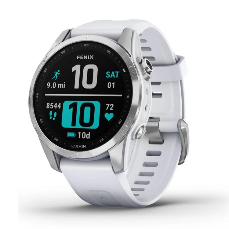 Умные часы Garmin fenix 7S – Standard Edition Silver with Whitestone Band (010-02539-03)