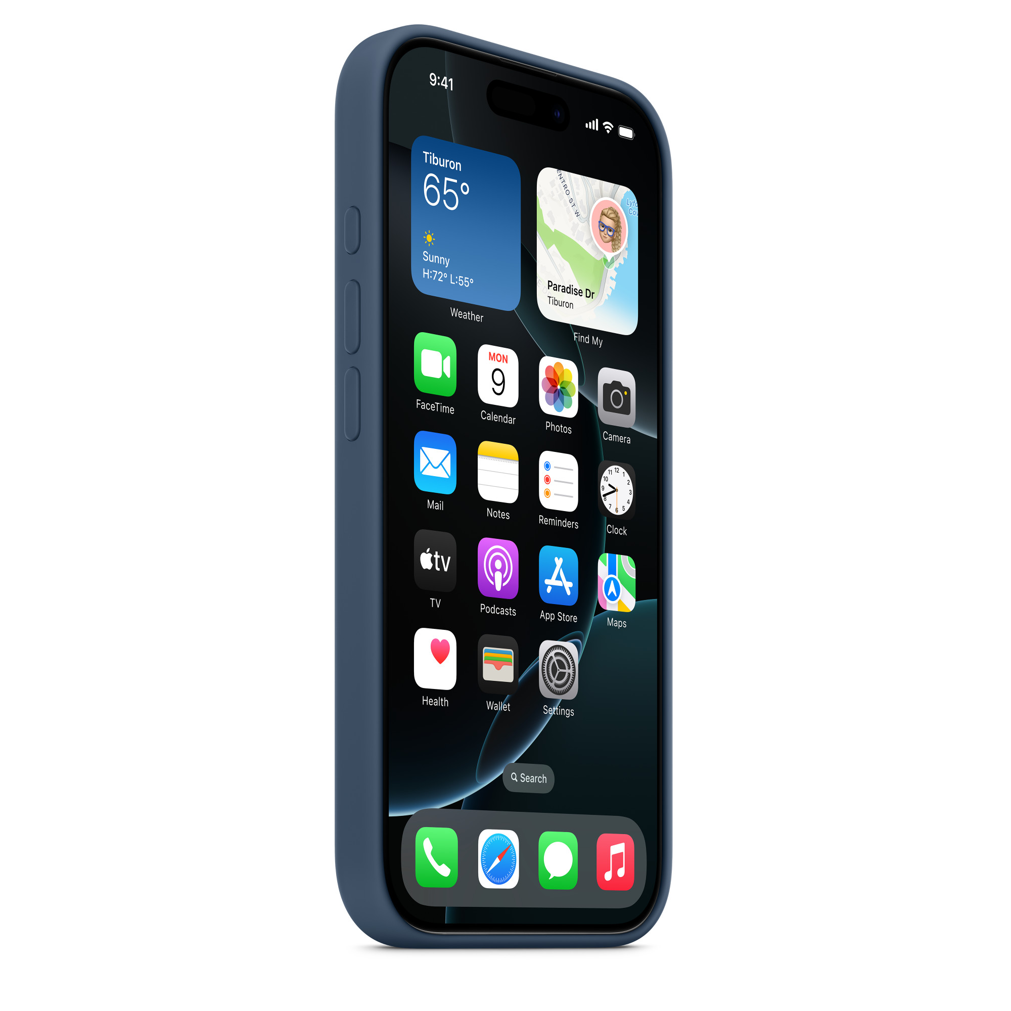 Силиконовый чехол Naturally Silicone Case with MagSafe Denim для iPhone 16 Pro