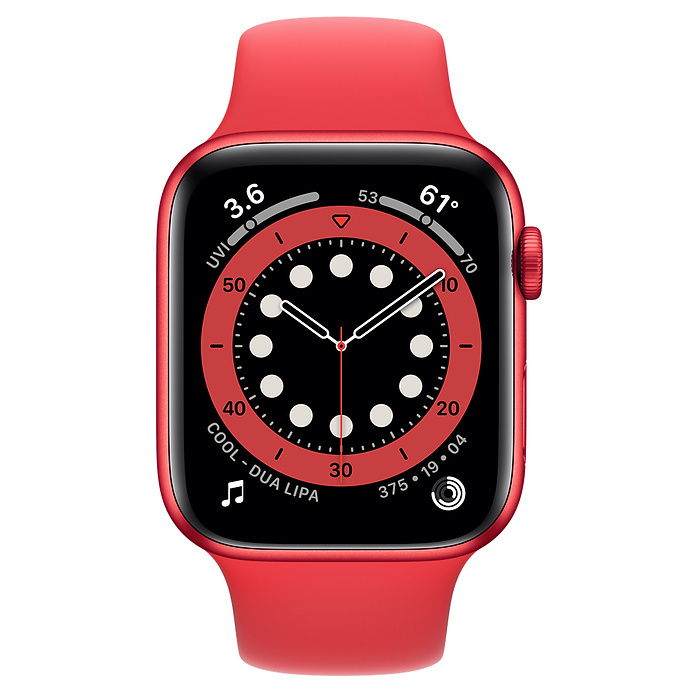 Часы Apple Watch Series 6 GPS 44mm Aluminum Case with Sport Band (M00M3) ((PRODUCT)RED Aluminium Case with Red Sport Band)