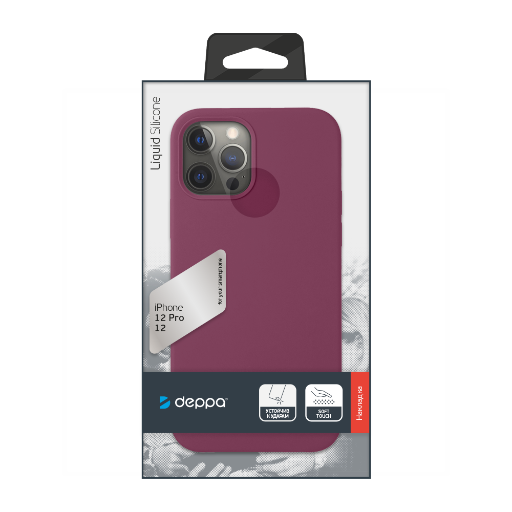 Чехол Deppa Liquid Silicone Case Burgundy (87783) для Apple iPhone 12/12 Pro