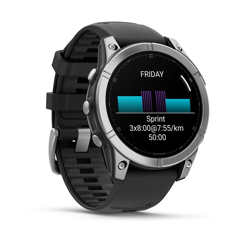 Умные часы Garmin Fenix E AMOLED Stainless Steel with Black Silicone Band (010-03025-00)
