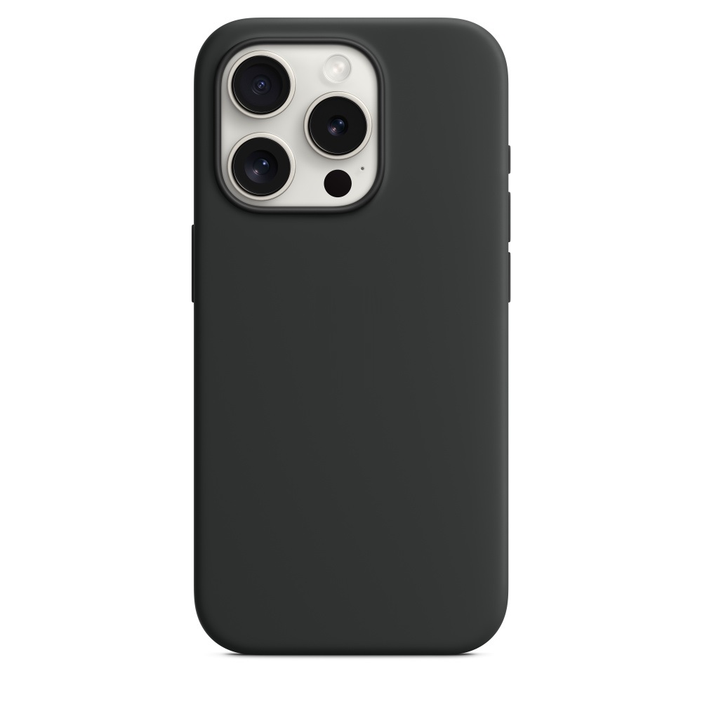 Силиконовый чехол Naturally Silicone Case with MagSafe Black для iPhone 15 Pro