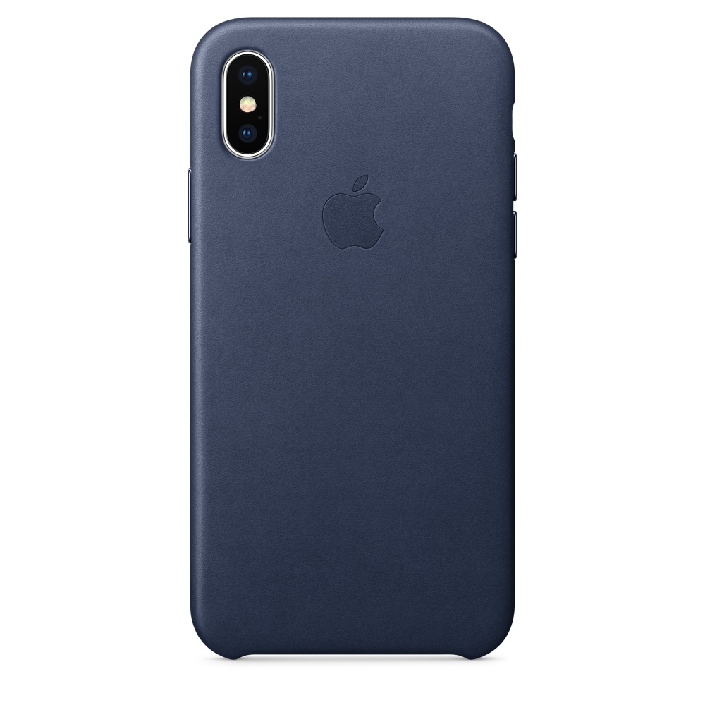 Кожаный чехол Apple iPhone X Leather Case - Midnight Blue (MQTC2ZM/A) для iPhone X