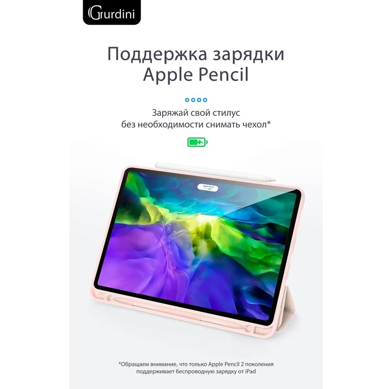 Чехол-книжка Gurdini Milano Series (pen slot) для iPad Pro 12.9 Pink Sand