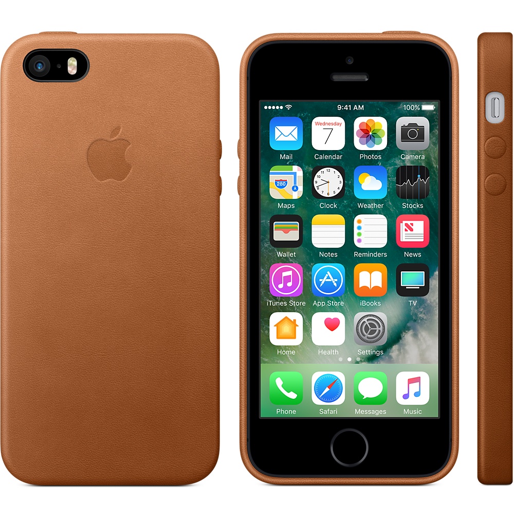 Кожаный чехол Apple Leather Case Saddle Brown (MNYW2ZM/A) для iPhone 5S/SE