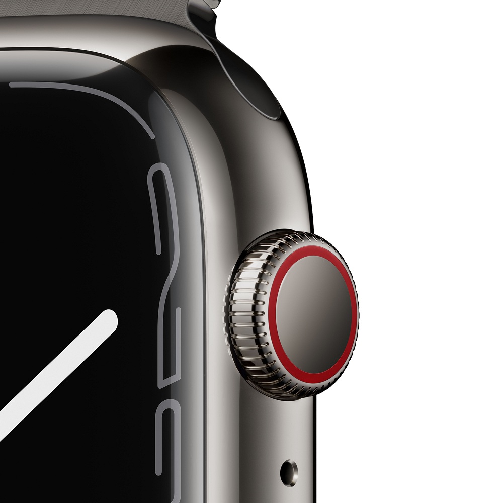 Часы Apple Watch Series 7 GPS + Cellular 45mm (MKL33) (Graphite Stainless Steel Case with Graphite Milanese Loop)