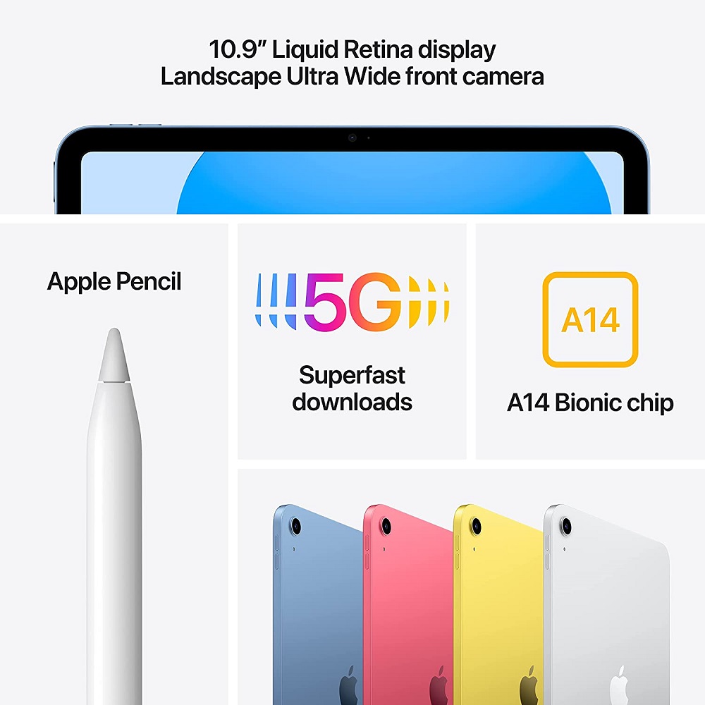 Планшет Apple iPad 10.9 2022, 64 ГБ, Wi-Fi + Cellular, серебристый
