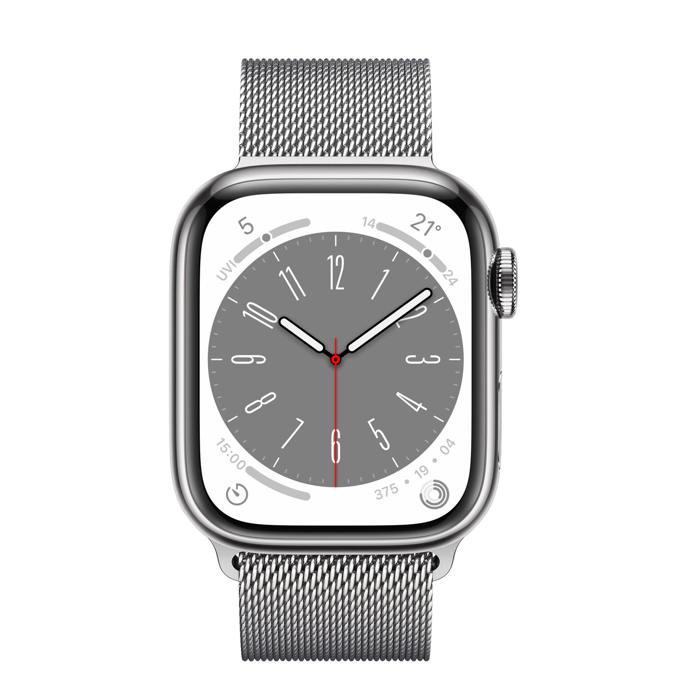 Часы Apple Watch Series 8 GPS + Cellular 41mm (Silver R Stainless Steel Case with Milanese Loop)