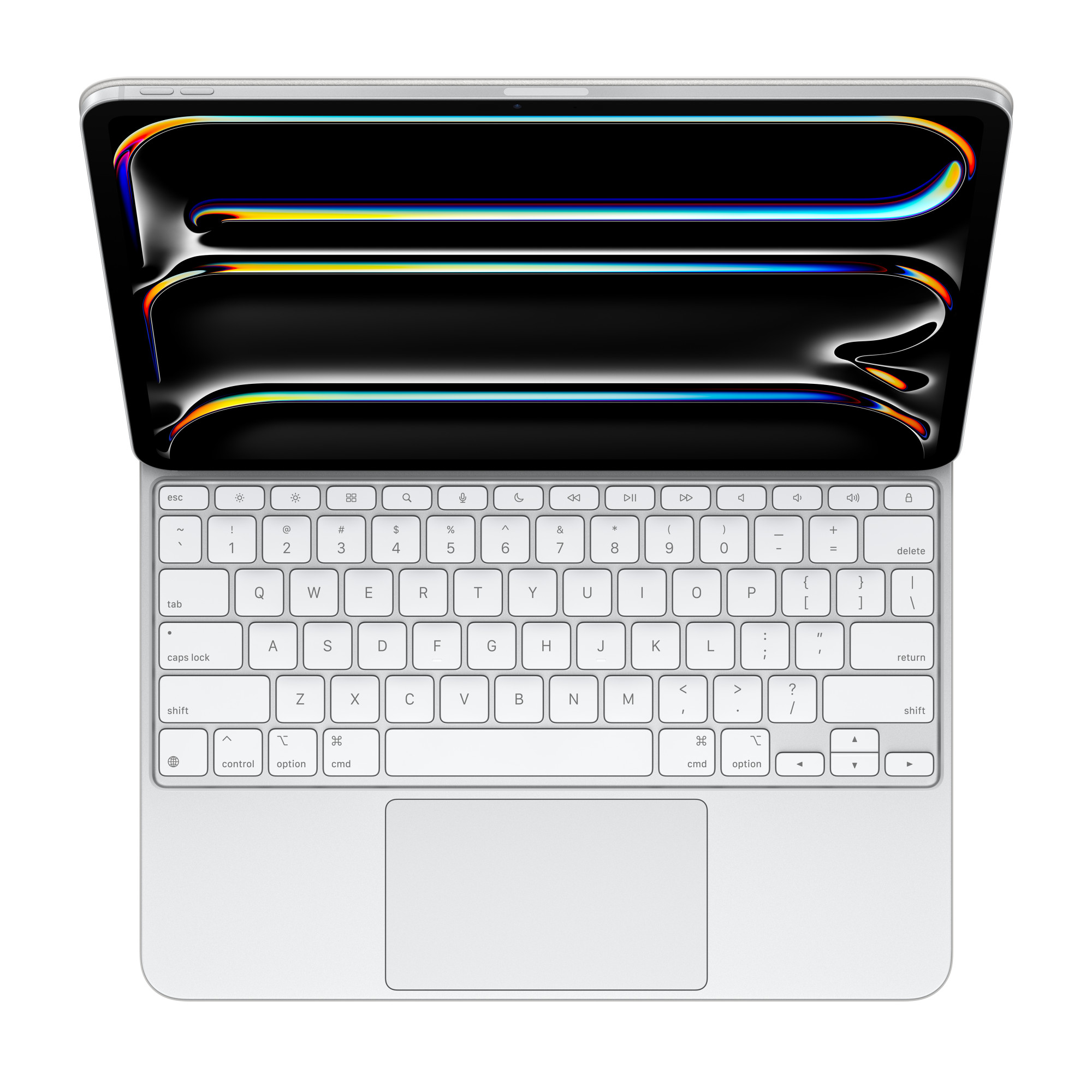 Чехол-клавиатура Apple Magic Keyboard для iPad Pro 13 (2024) White (MWR43) кириллица (лазерная гравировка) + QWERTY