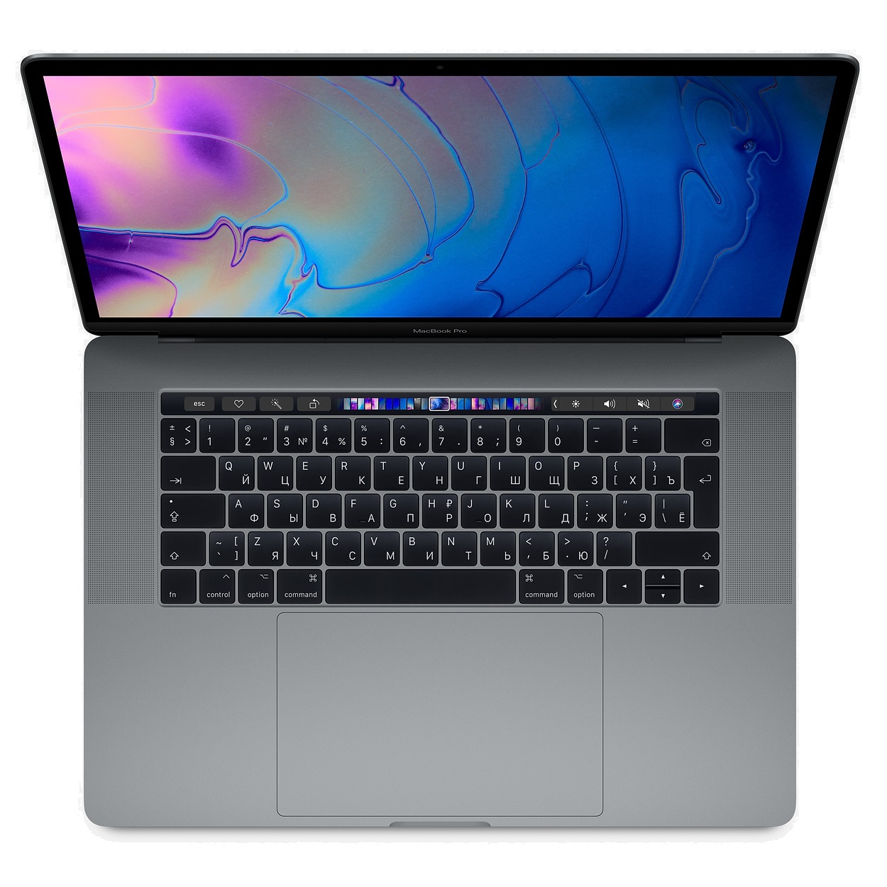 Ноутбук Apple MacBook Pro 15 with Retina display and Touch Bar Mid 2019 Space Gray (MV902RU/A) (Intel Core i7 2600 MHz/15.4/2880x1800/16GB/256GB SSD/DVD нет/AMD Radeon Pro 555X/Wi-Fi/Bluetooth/macOS)